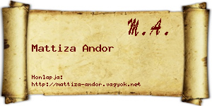 Mattiza Andor névjegykártya